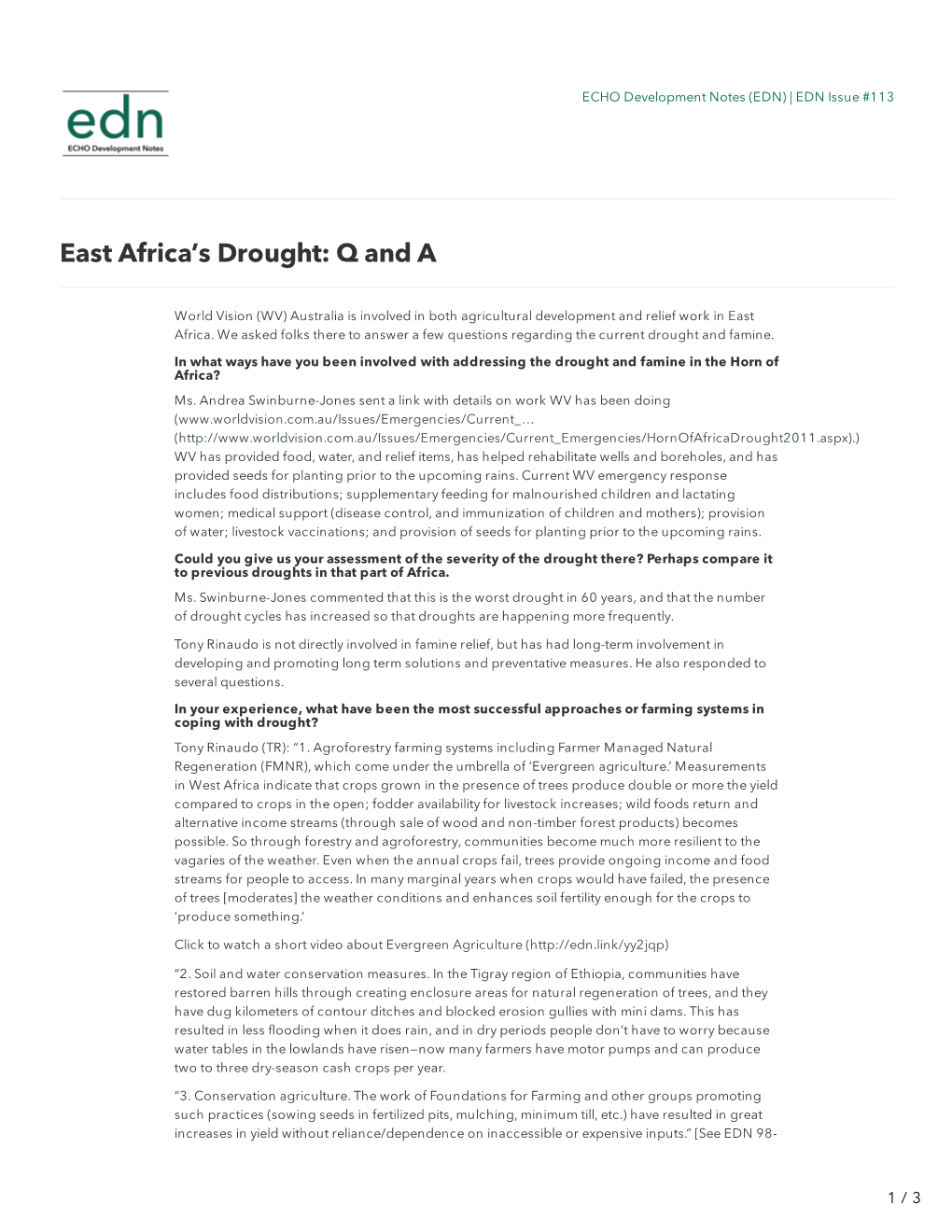 East Africa's Drought: Q and A