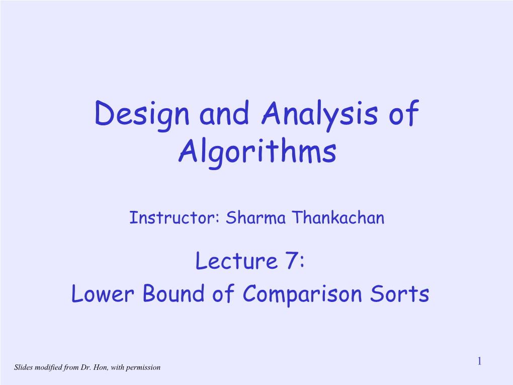 Design and Analysis of Algorithms