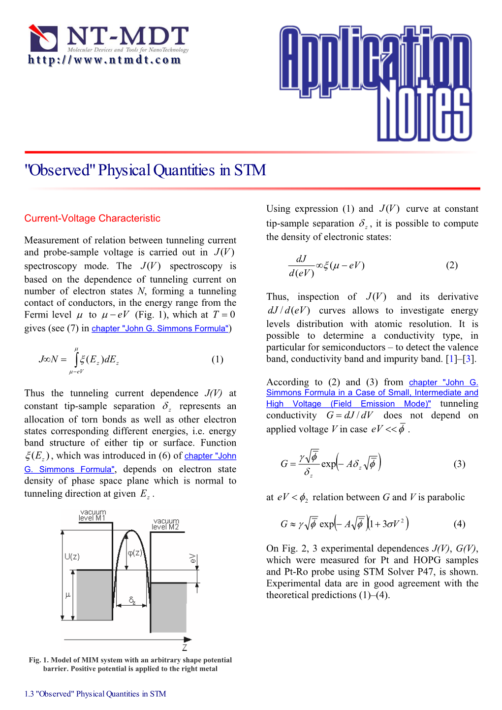 "Observed" Physical Quantities in STM
