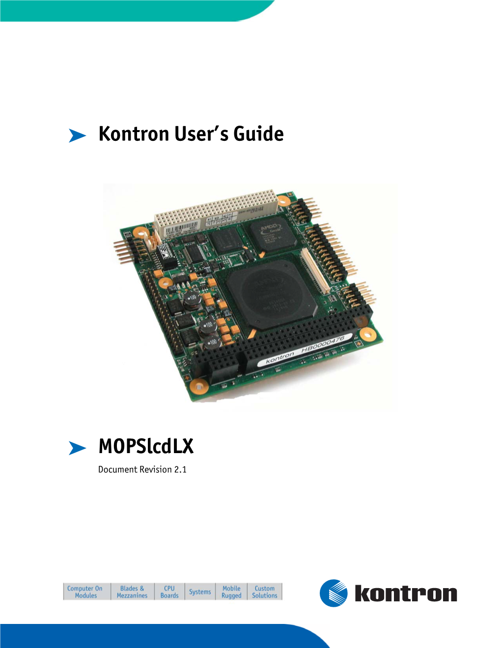 ® Kontron User's Guide ® Mopslcdlx