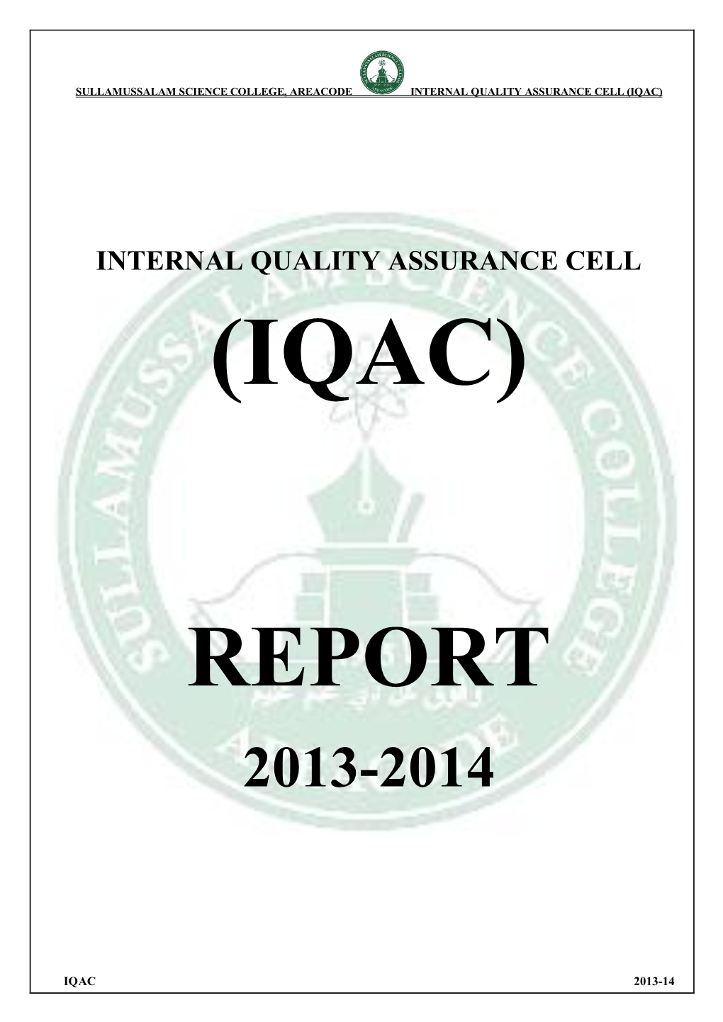 Internal Quality Assurance Cell (Iqac)