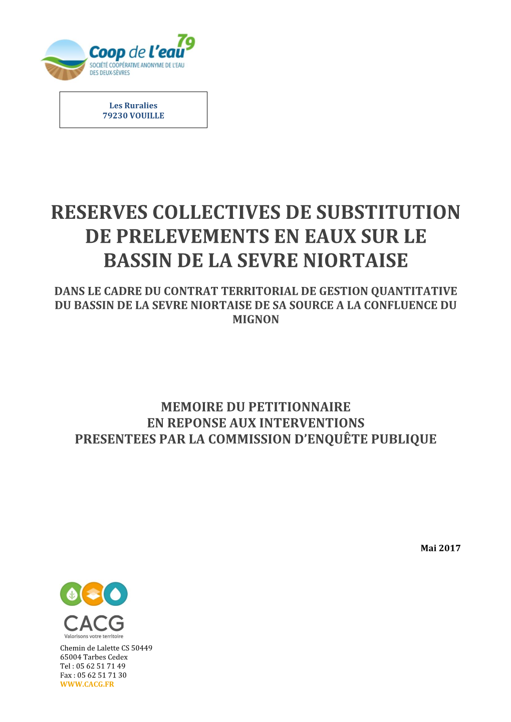 Reserves Collectives De Substitution De Prelevements En Eaux Sur Le Bassin De La Sevre Niortaise