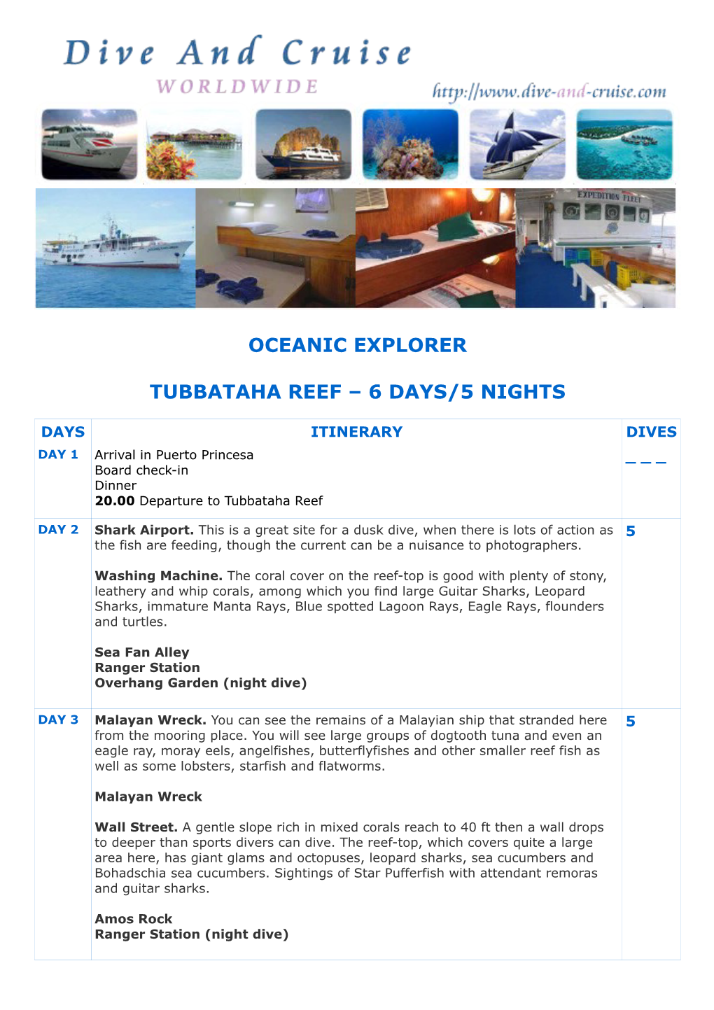 Oceanic Explorer Tubbataha Reef – 6 Days/5 Nights