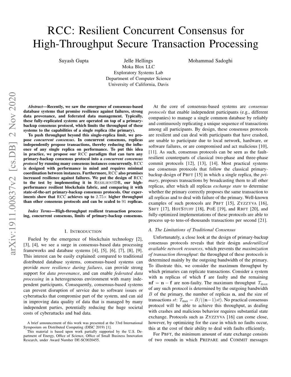 RCC: Resilient Concurrent Consensus for High-Throughput