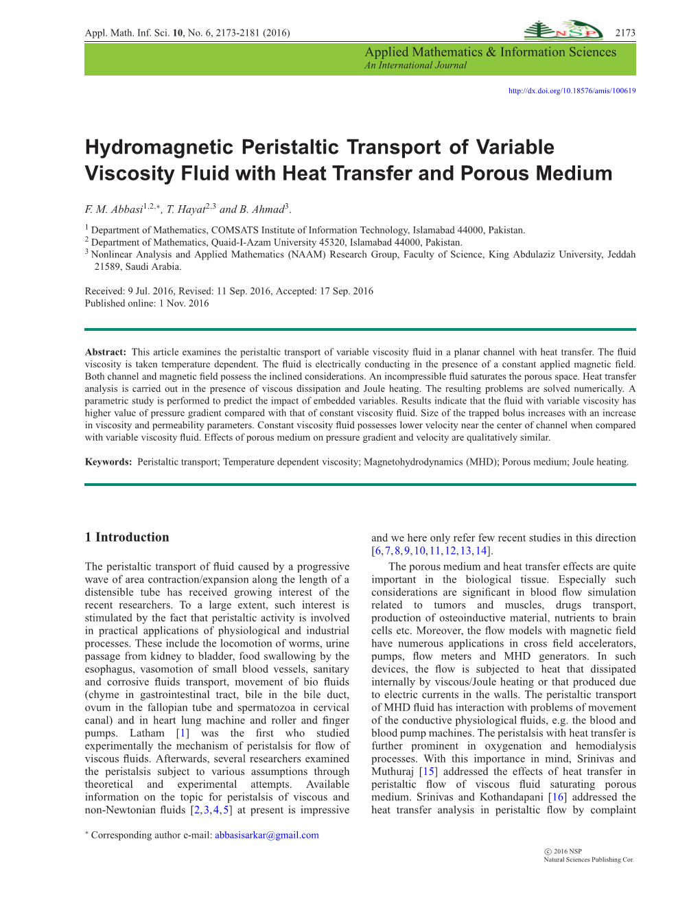 Hydromagnetic Peristaltic Transport of Variable Viscosity Fluid with Heat Transfer and Porous Medium