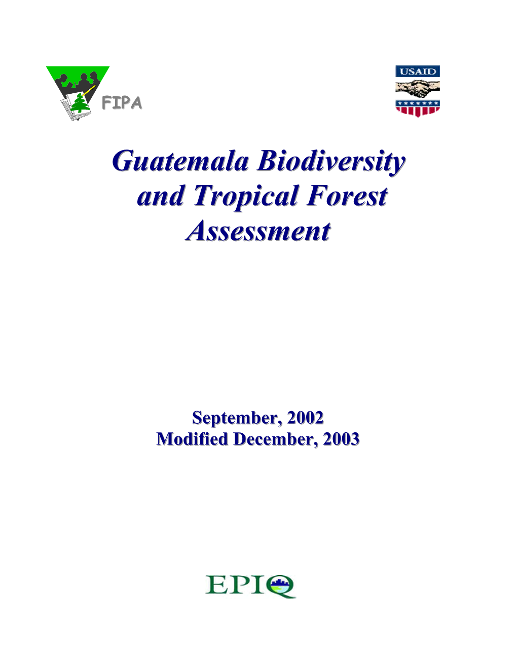 Guatemala Biodiversity and Tropical Forest Assessment