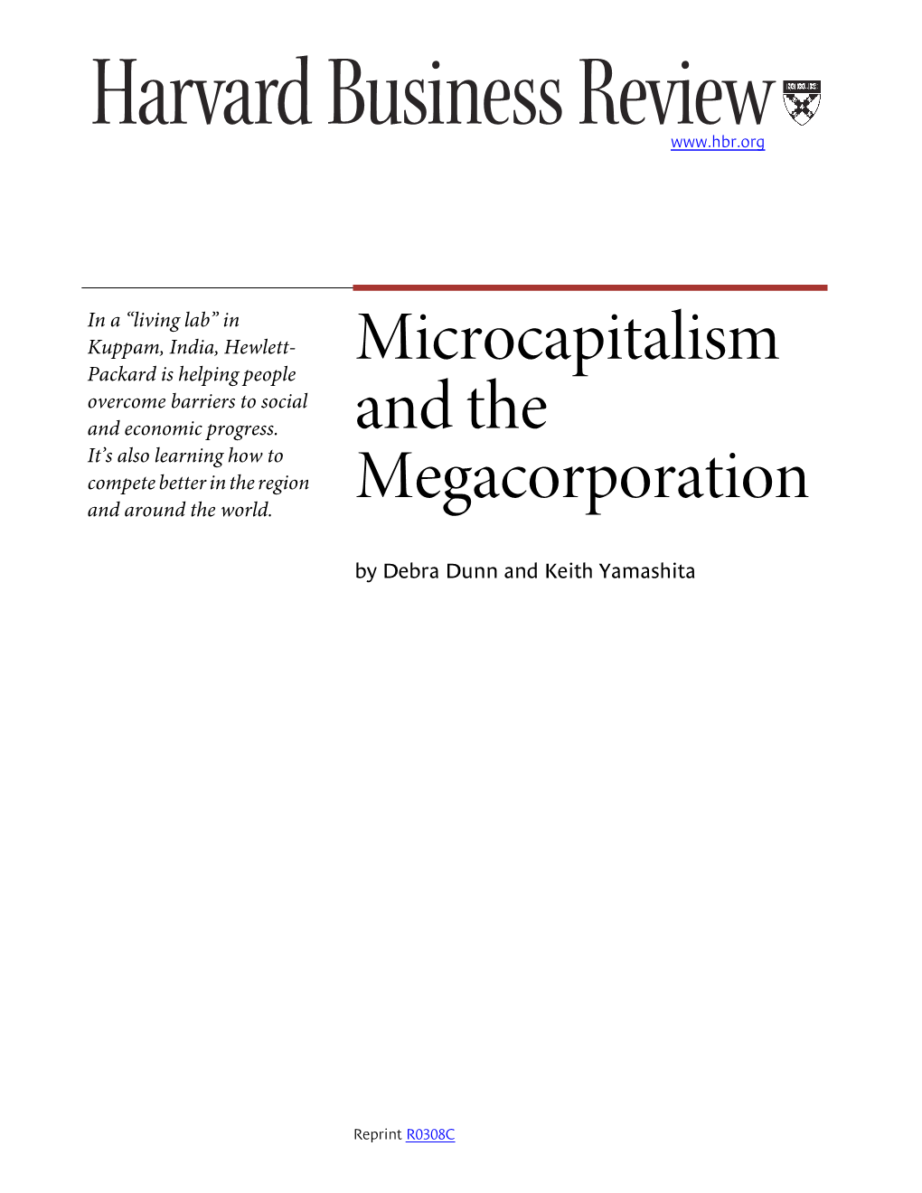 Microcapitalism and the Megacorporation