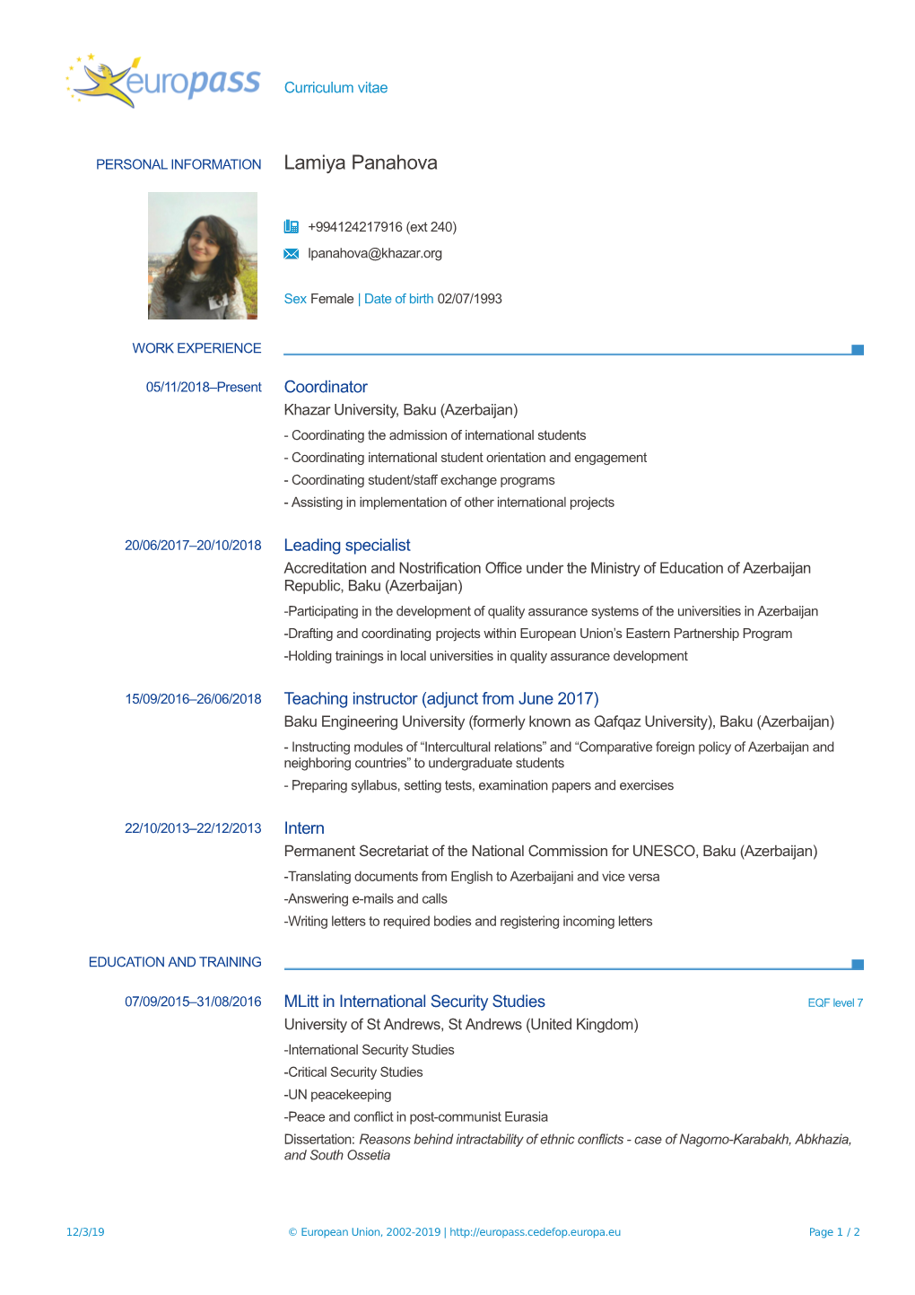 Curriculum Vitae