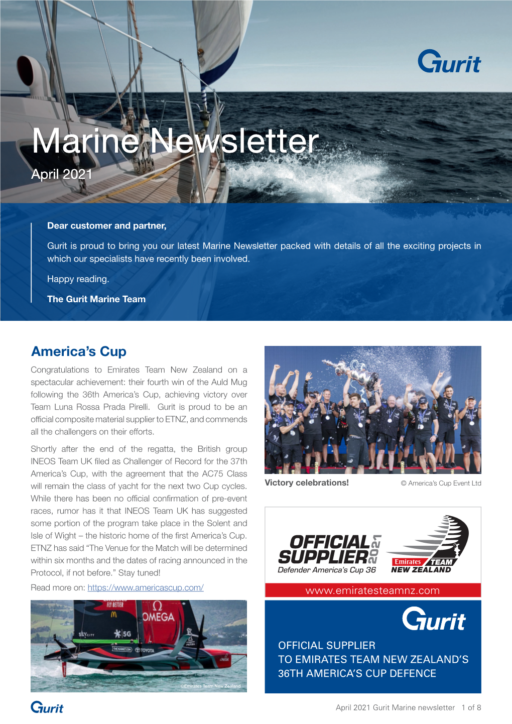 Gurit Marine Newsletter April 2021