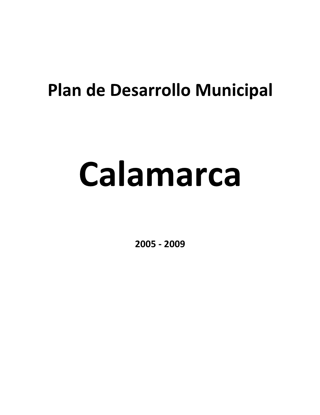 Plan De Desarrollo Municipal