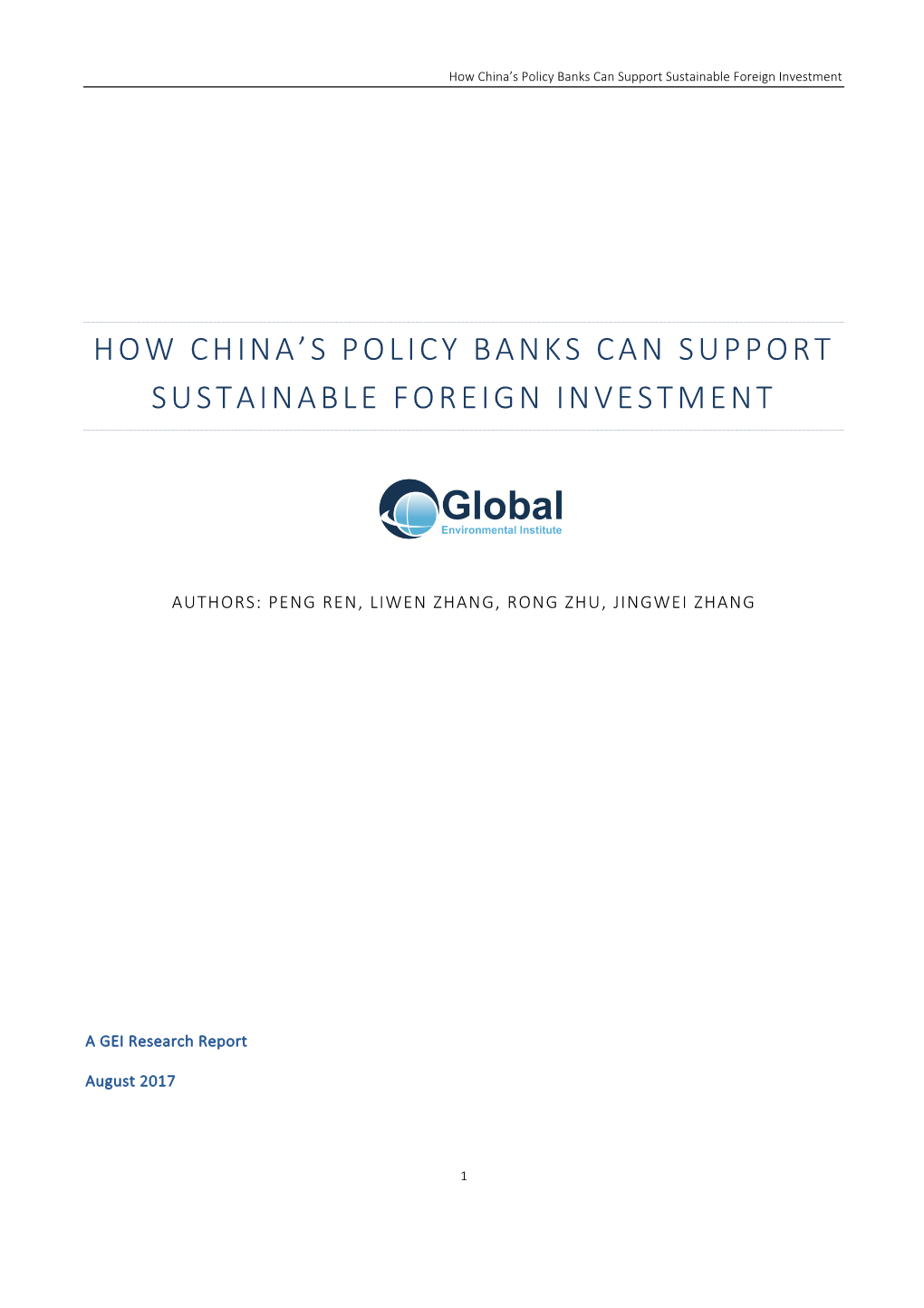 How China's Policy Banks Can Support Sustainable Foreign Investment