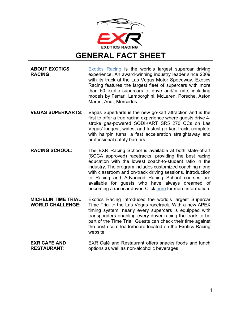 General Fact Sheet