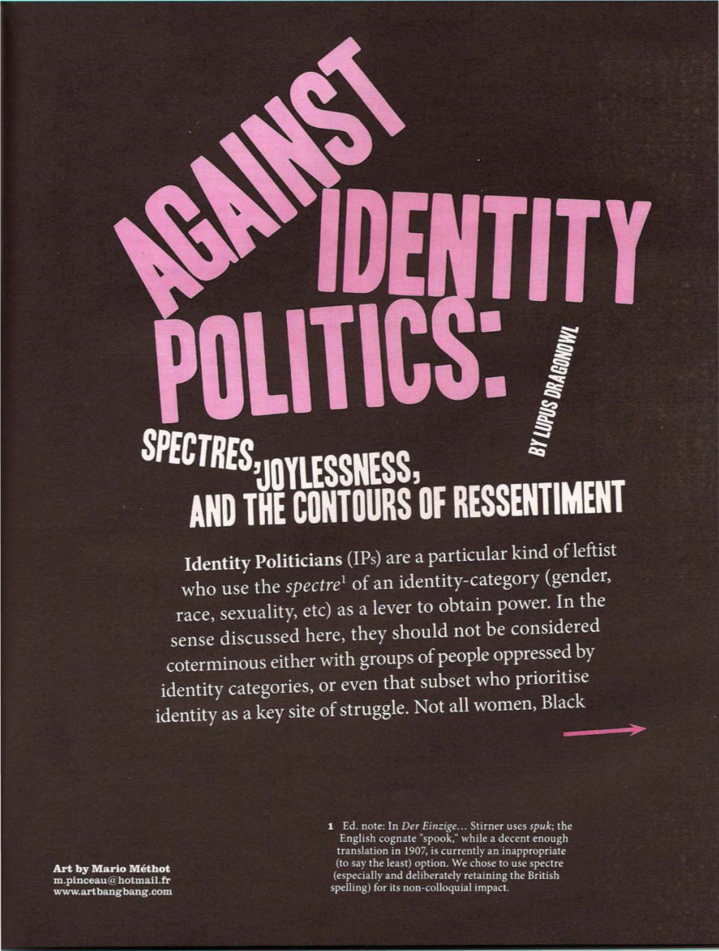 Against Identity Politics a 1