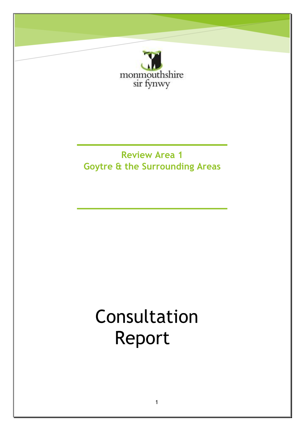 Consultation Report – Review Area 2