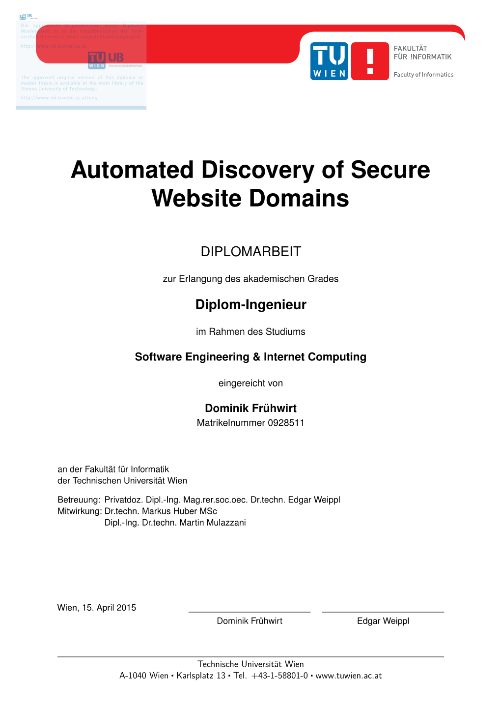 Automated Discovery of Secure Website Domains