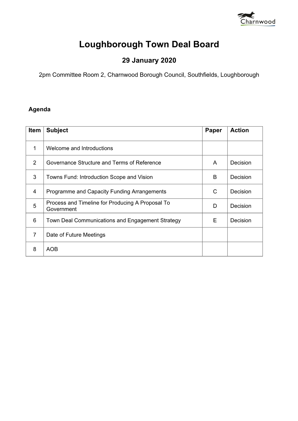 Loughborough Town Deal Board