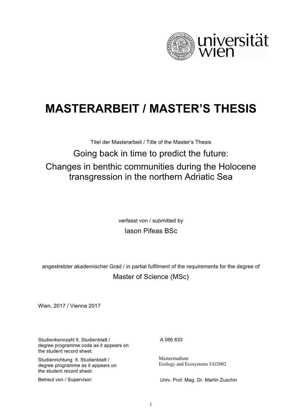 Masterarbeit / Master's Thesis