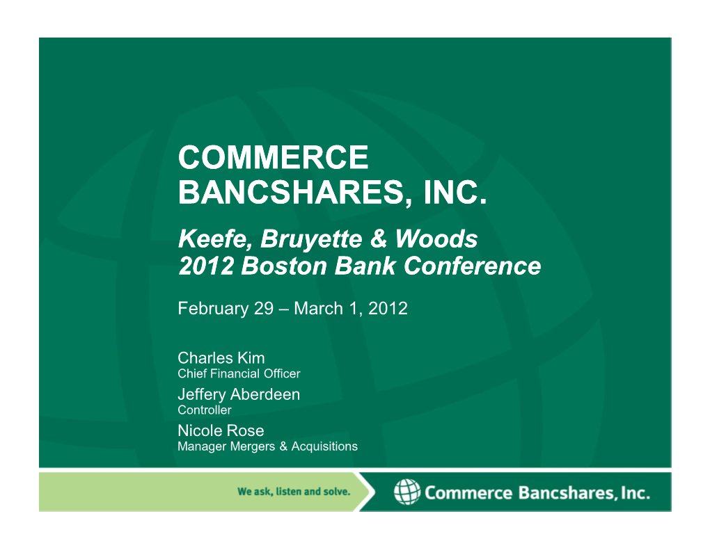 Commerce Bancshares, Inc. Commerce