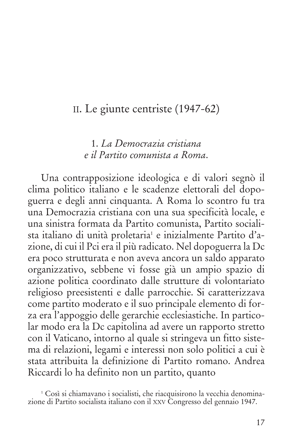 II. Le Giunte Centriste (1947-62)