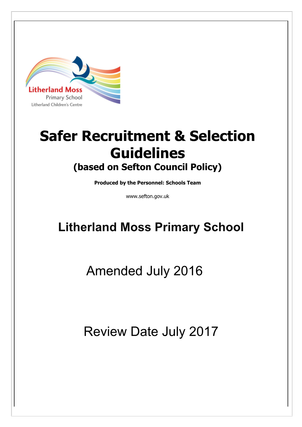 Recruitment and Selection Guidelines