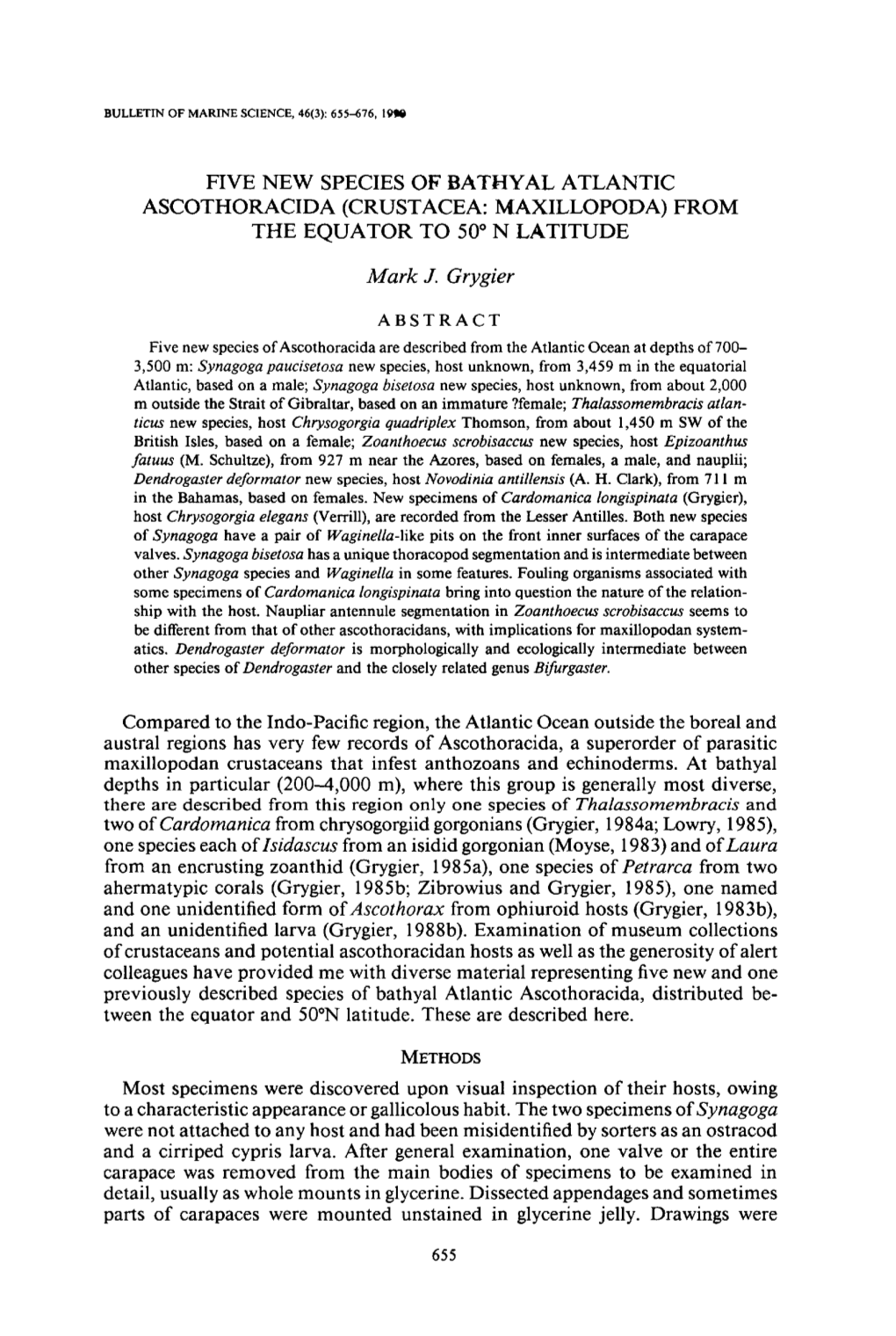 Crustacea: Maxillopoda) from the Equator to 50° N Latitude