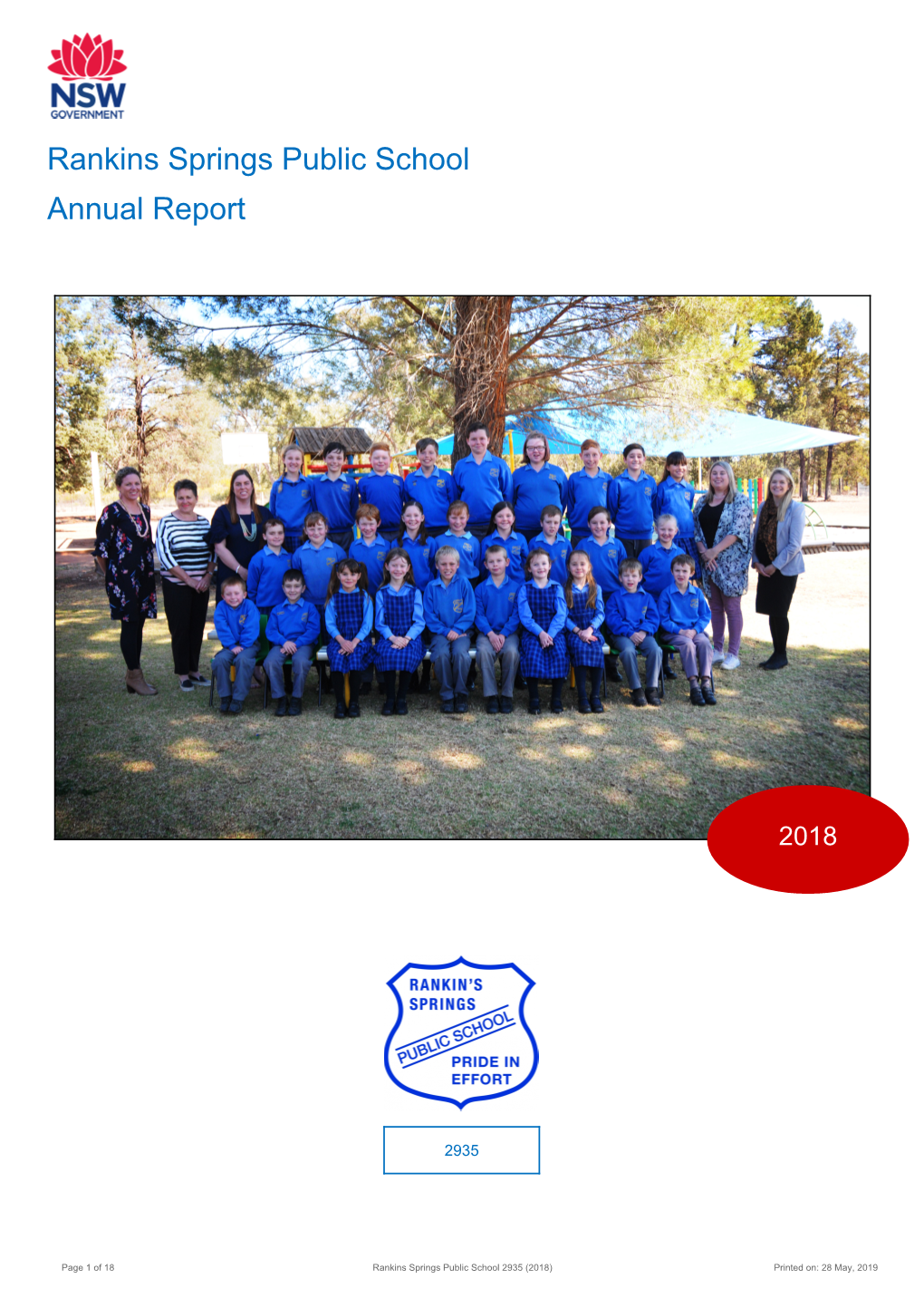 2018 Rankins Springs Public School Annual Report
