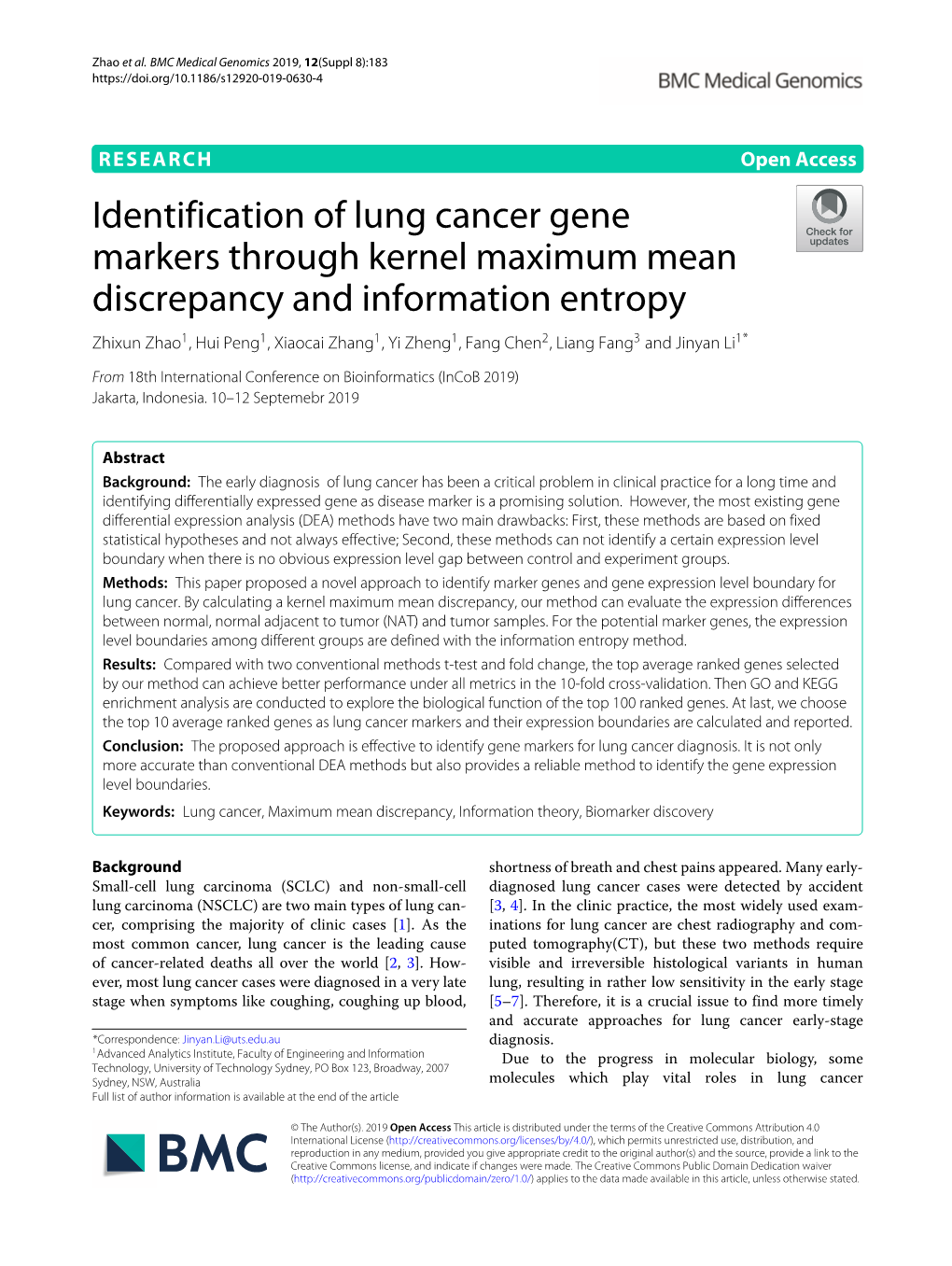 Identification of Lung Cancer Gene Markers Through Kernel Maximum
