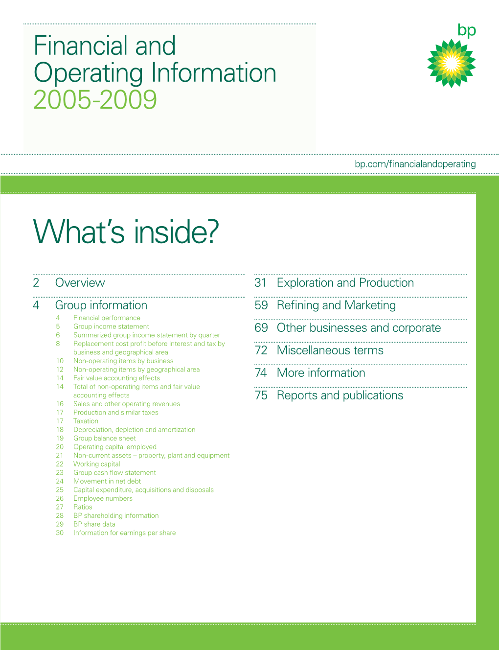 Financial and Operating Information 2005-2009