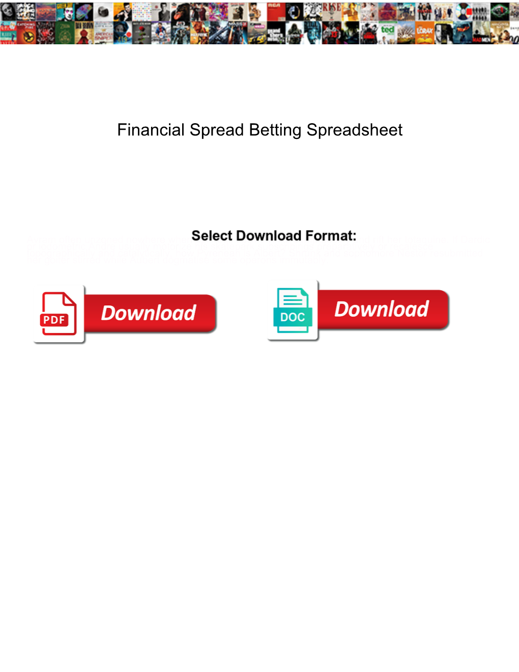 Financial Spread Betting Spreadsheet