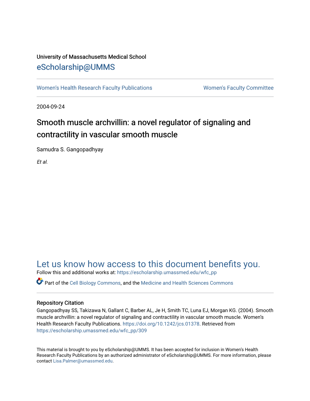 Smooth Muscle Archvillin: a Novel Regulator of Signaling and Contractility in Vascular Smooth Muscle