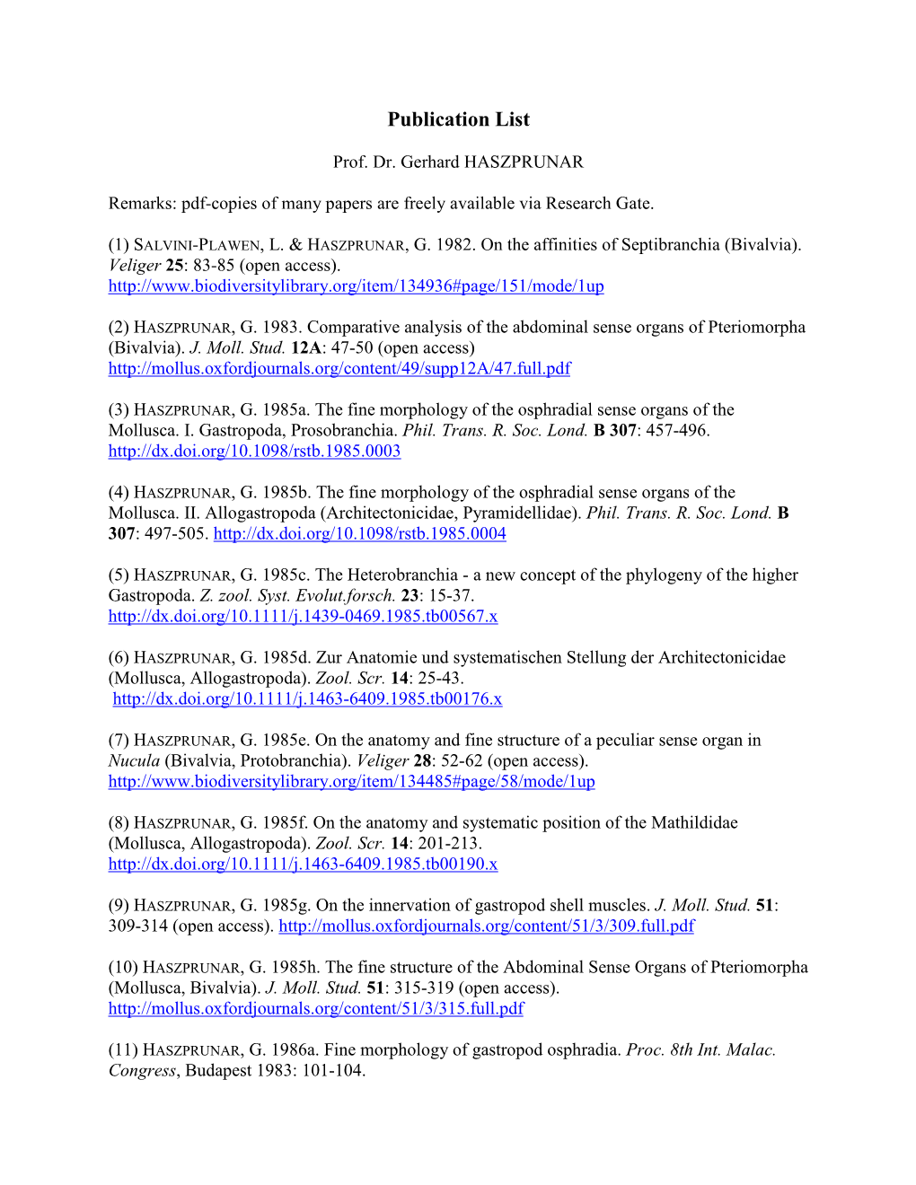 Publication List