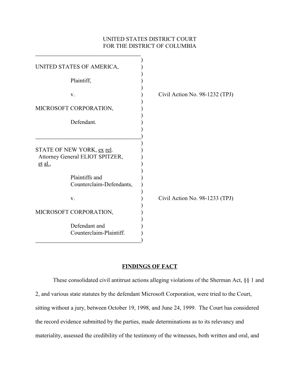 UNITED STATES of AMERICA, ) ) Plaintiff, ) ) V