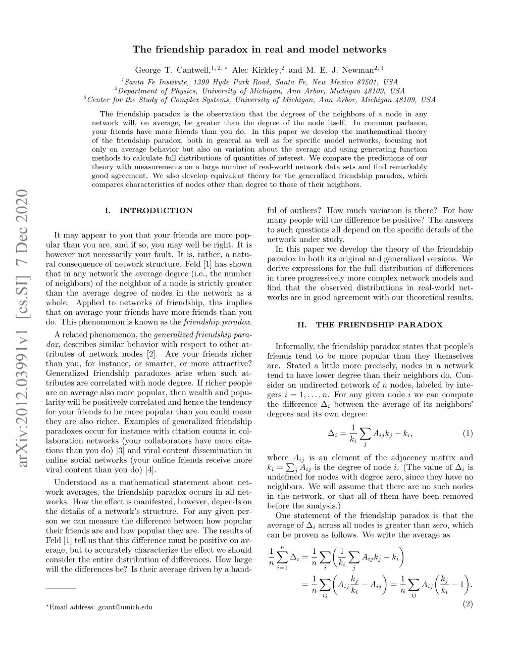 The Friendship Paradox in Real and Model Networks