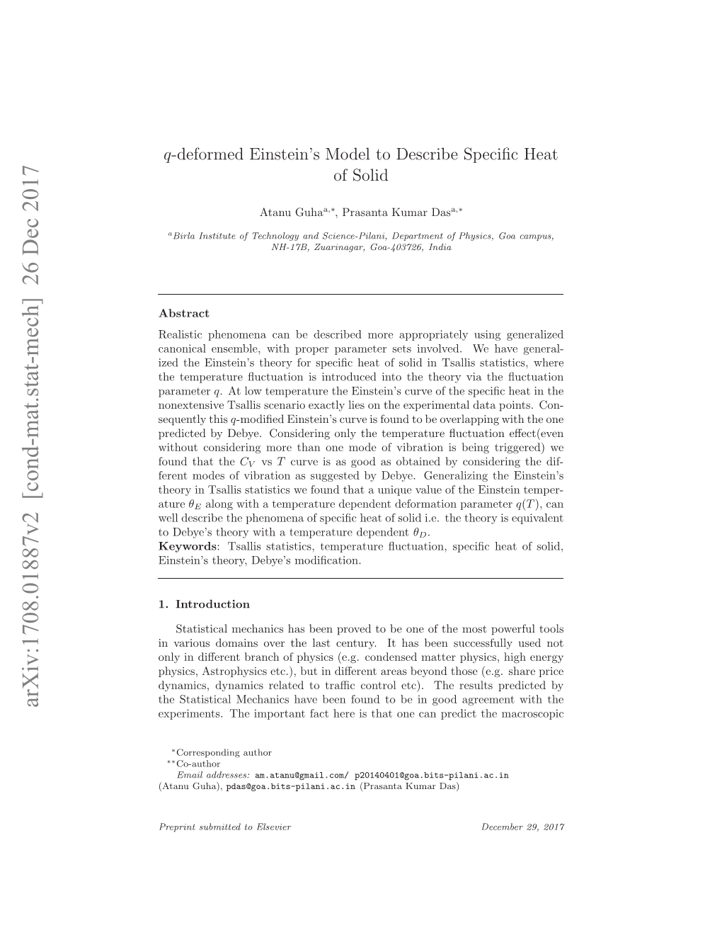 Arxiv:1708.01887V2 [Cond-Mat.Stat-Mech]