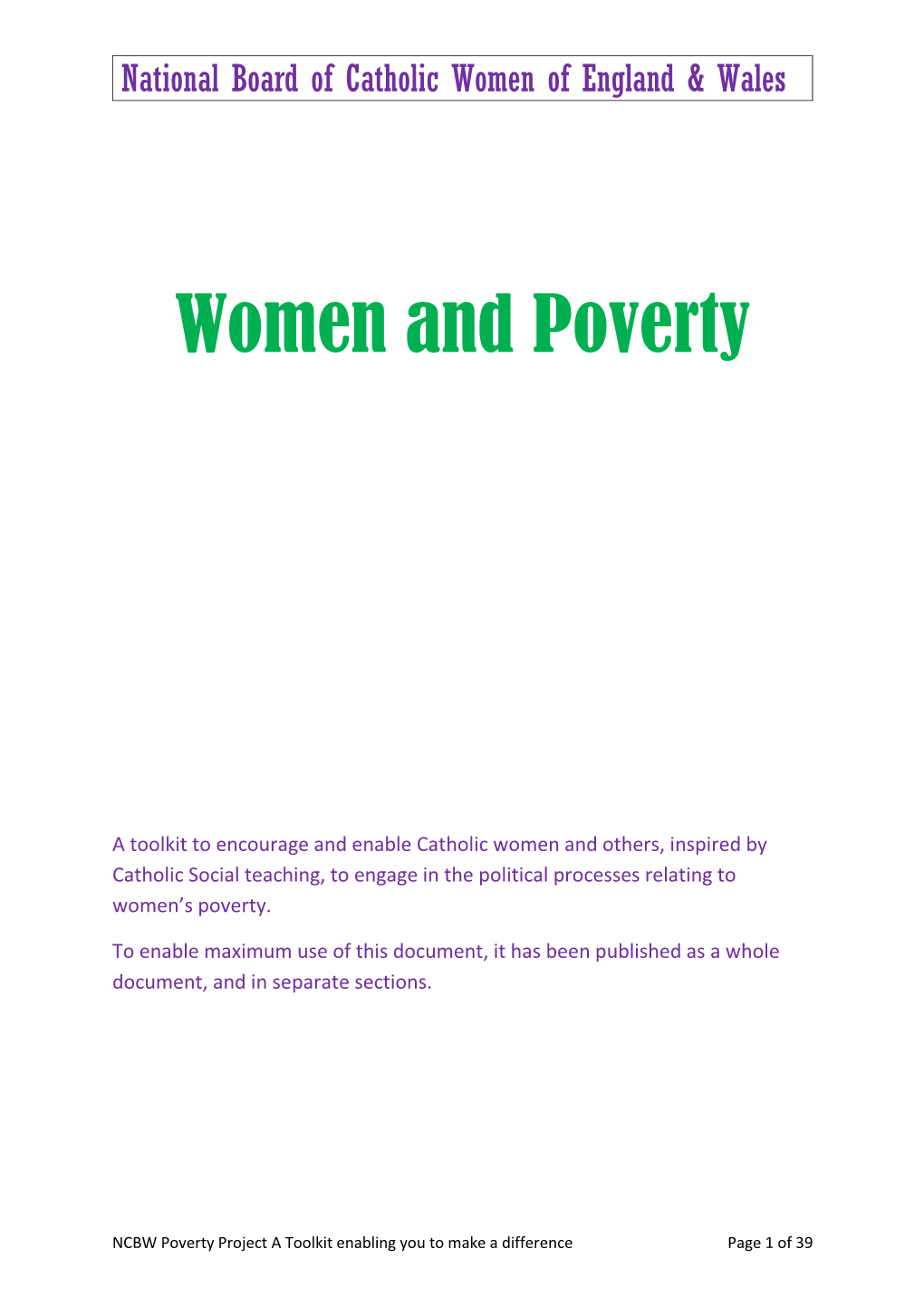 Women and Poverty