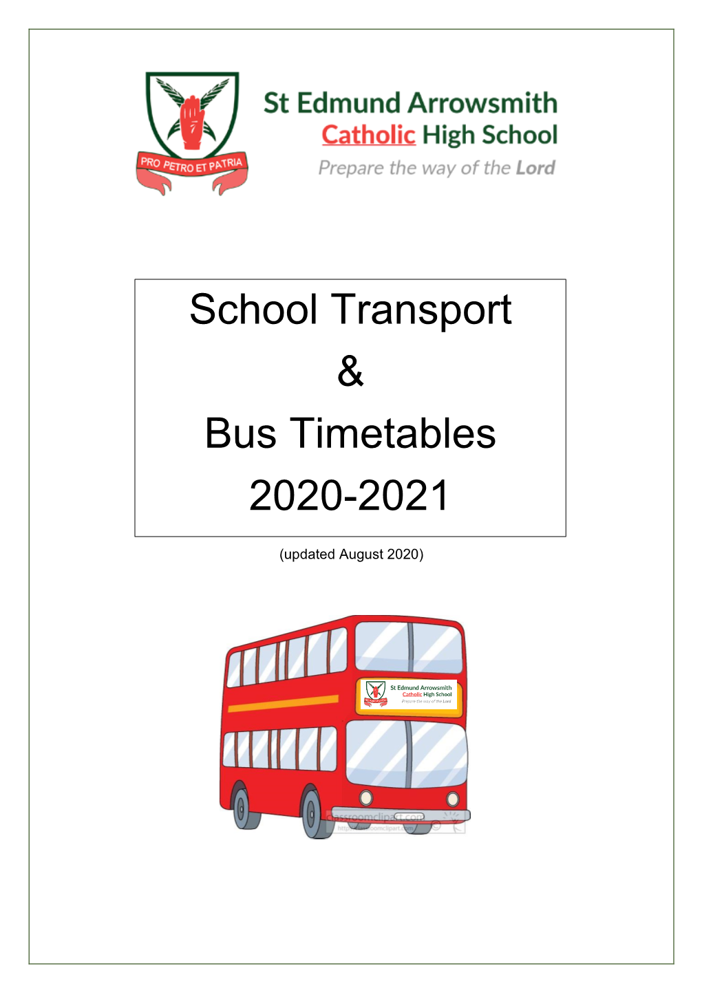 School Transport & Bus Timetables 2020-2021