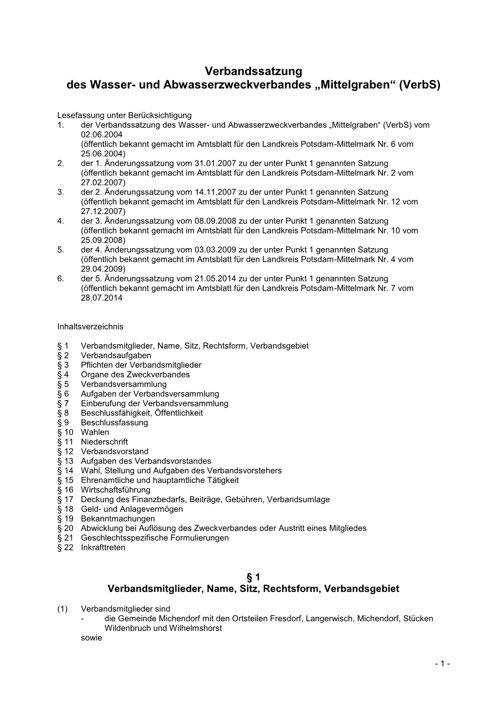 Und Abwasserzweckverbandes „Mittelgraben“ (Verbs)