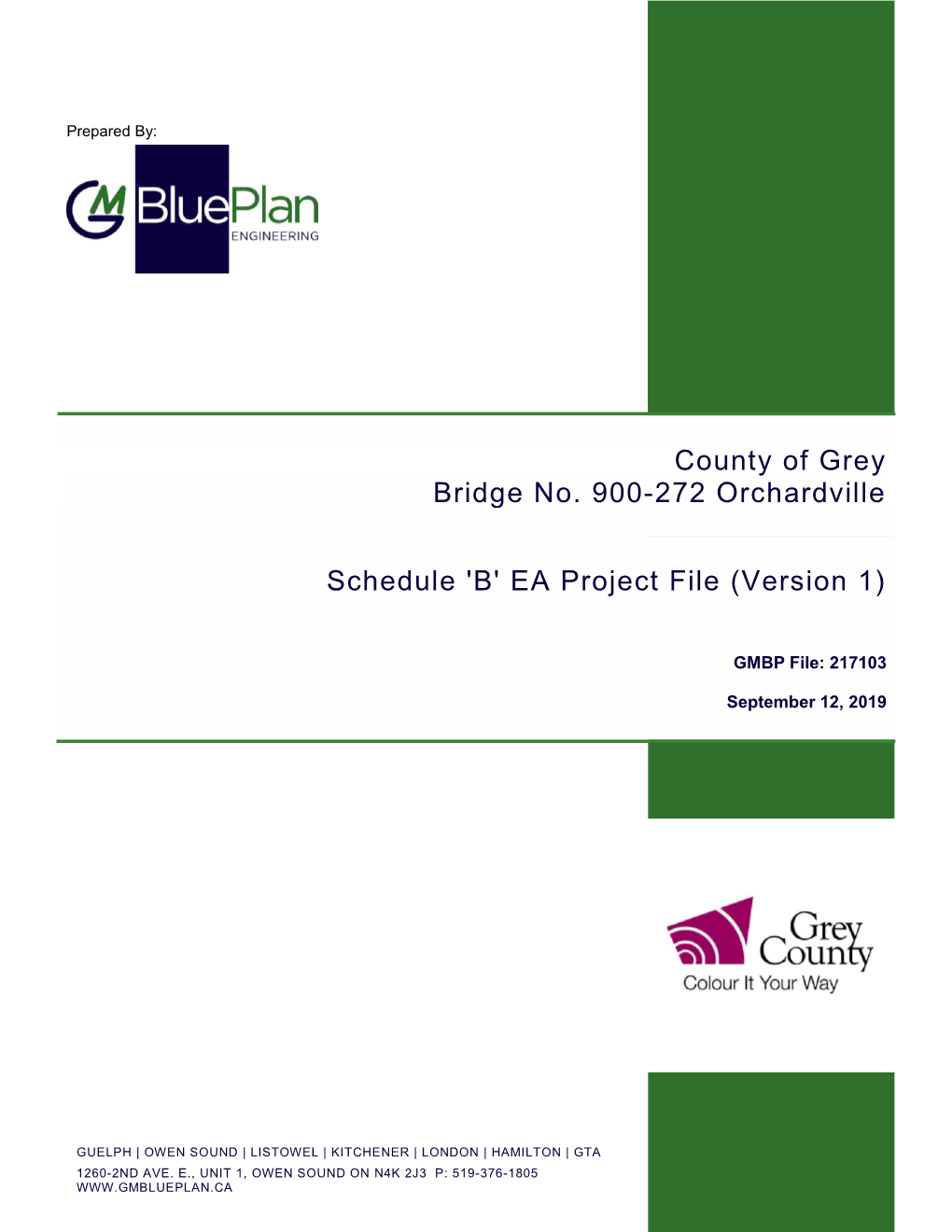 County of Grey Bridge No. 900-272 Orchardville Schedule 'B' EA