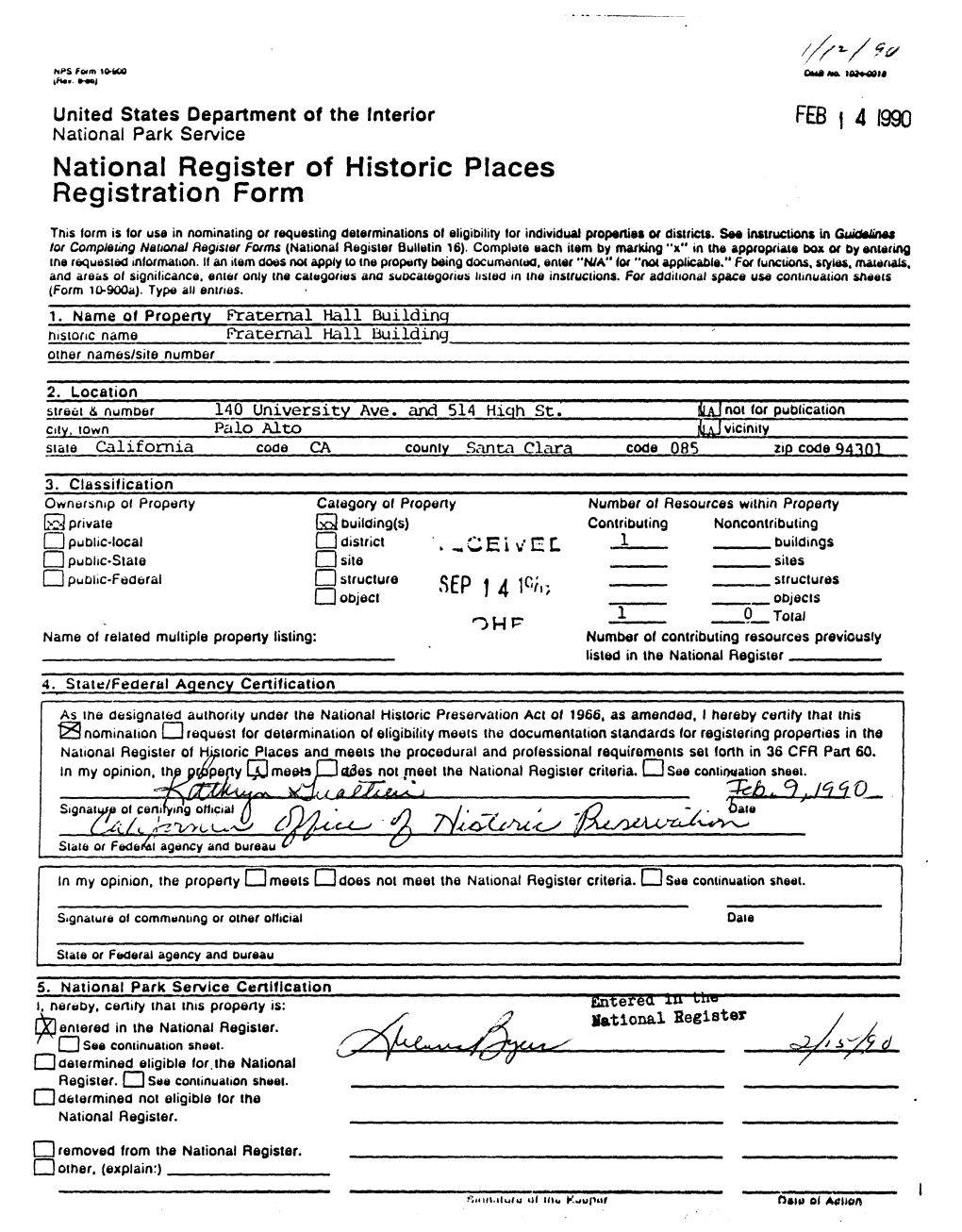 National Register of Historic Places Registration Form