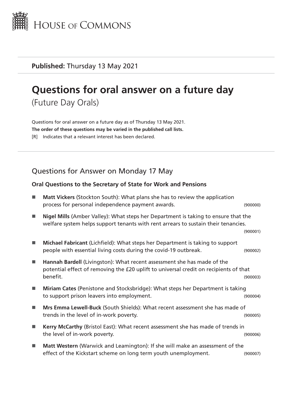 View Future Day Orals PDF File 0.11 MB