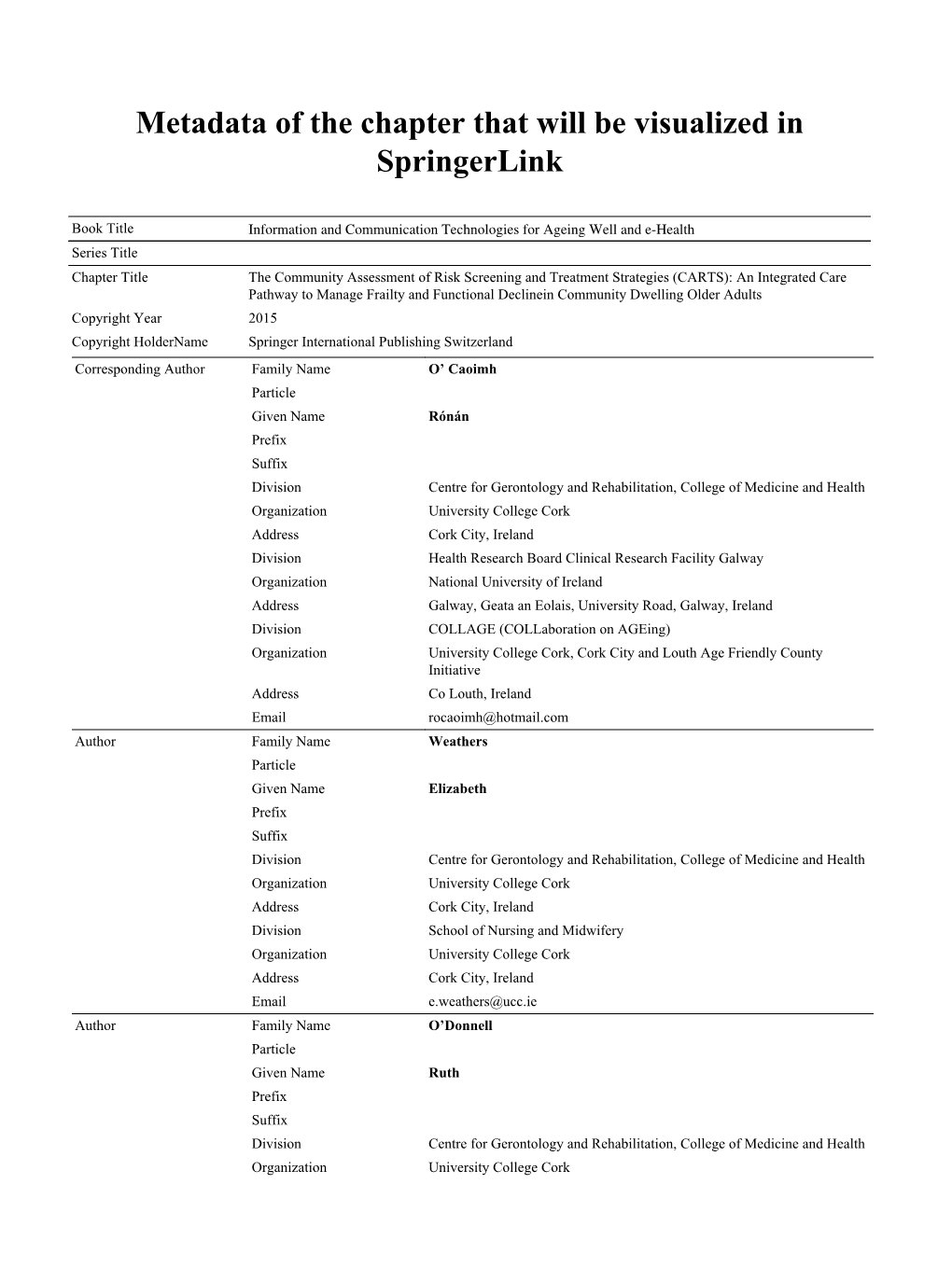 Metadata of the Chapter That Will Be Visualized in Springerlink