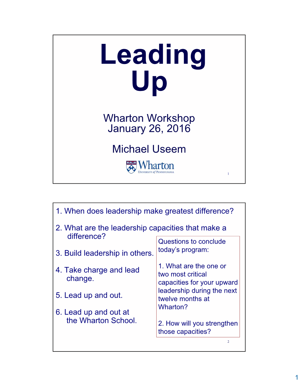 Leading Up: by Michael Useem