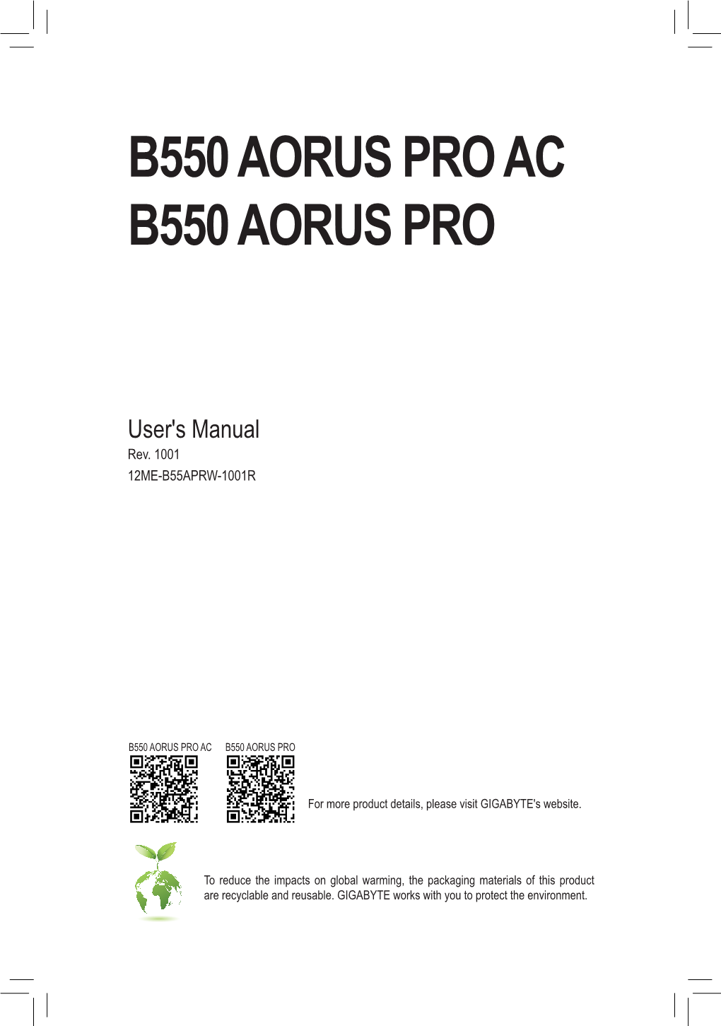 B550 Aorus Pro Ac B550 Aorus Pro