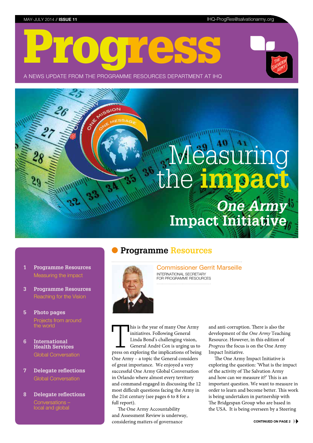 Measuring the Impact One Army Impact Initiative