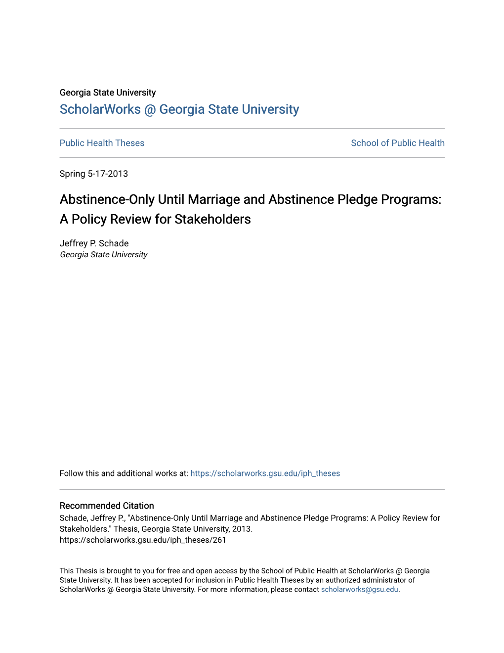 Abstinence-Only Until Marriage and Abstinence Pledge Programs: a Policy Review for Stakeholders