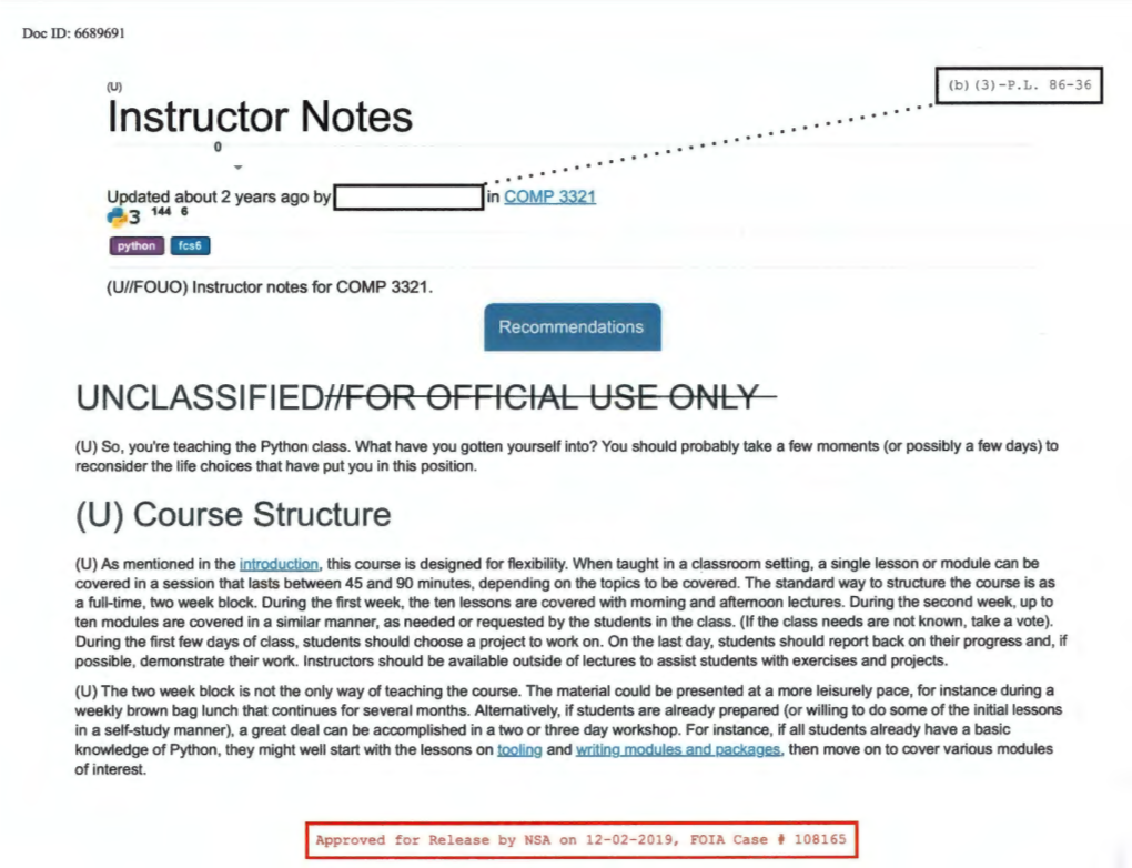 Instructor Notes