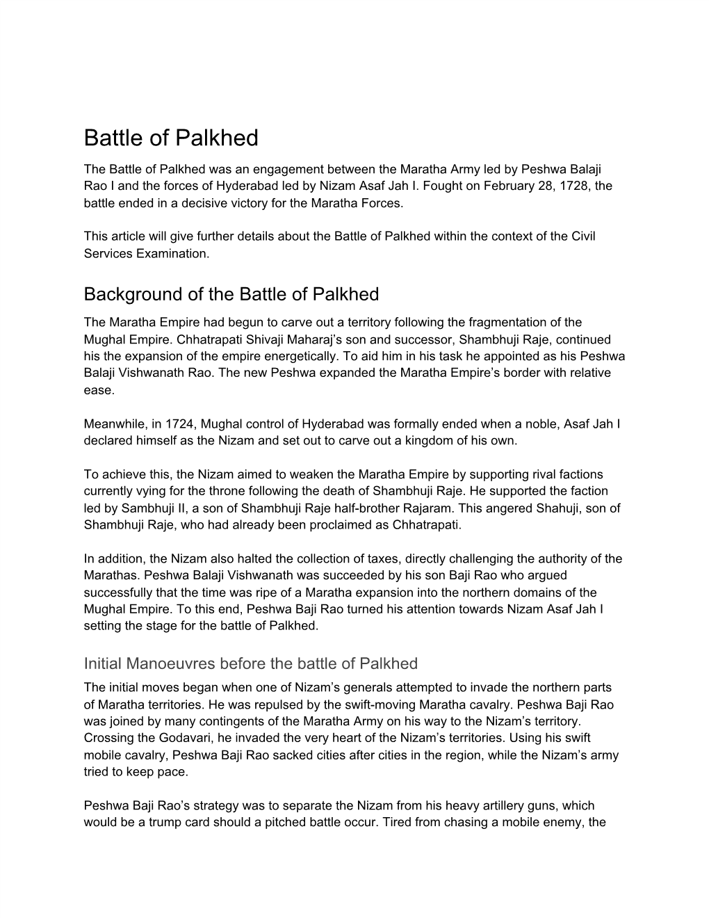 Battle of Palkhed
