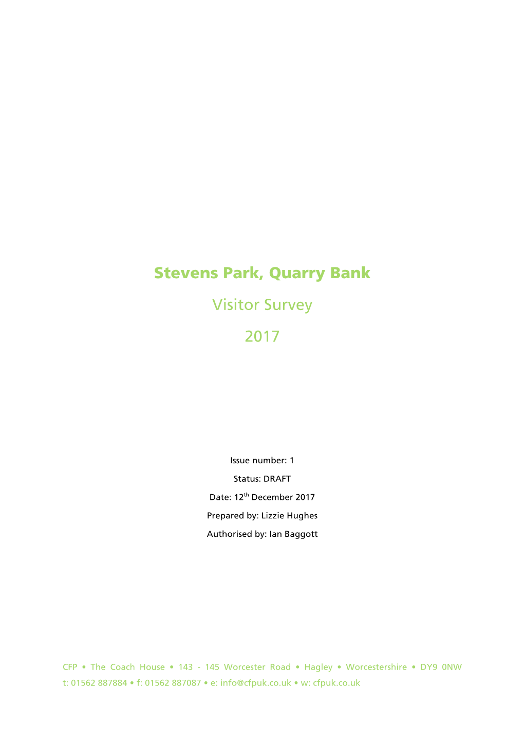 Stevens Park, Quarry Bank Visitor Survey 2017