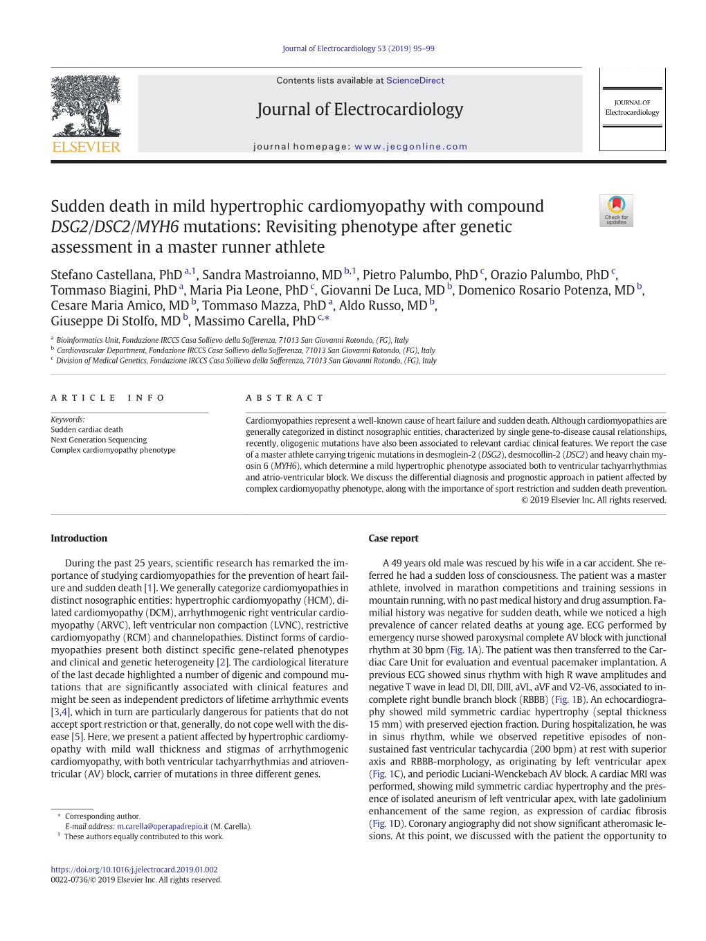 Sudden Death in Mild Hypertrophic Cardiomyopathy with Compound DSG2/DSC2/MYH6 Mutations: Revisiting Phenotype After Genetic Assessment in a Master Runner Athlete