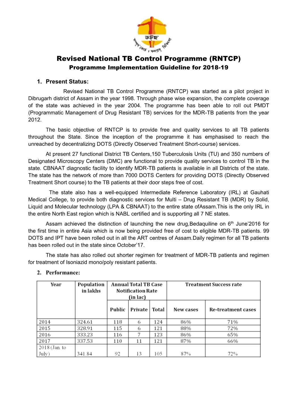 Revised National TB Control Programme (RNTCP) Programme Implementation Guideline for 2018-19